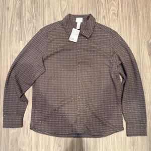 H&M Textured Brown Overshirt